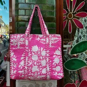 Tote bag roze wit